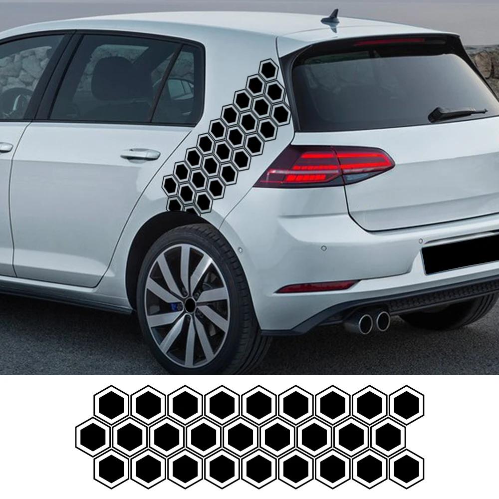 Honeycomb Hexagonal Graphics Car Vinyl Decal Car Body Side Sticker Waterproof Modification Decoration Auto Tuning Accessories