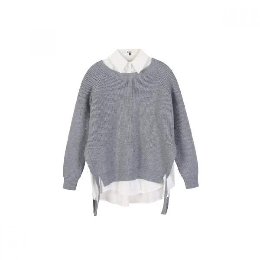 

Lap Asymmetric Slit Knit Shirt Set As1ex220 GE (gray)/FF