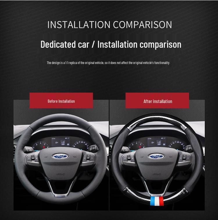 Steering Wheel Cover for Ford: Focus, Mondeo, Escort, Edge, Fiesta, EcoSport, Mustang