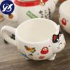 Cute Japanese Lucky Cat Porcelain Tea Set Creative Maneki Neko Ceramic Tea Cup Kettle with Strainer Office Teapot Water Mug