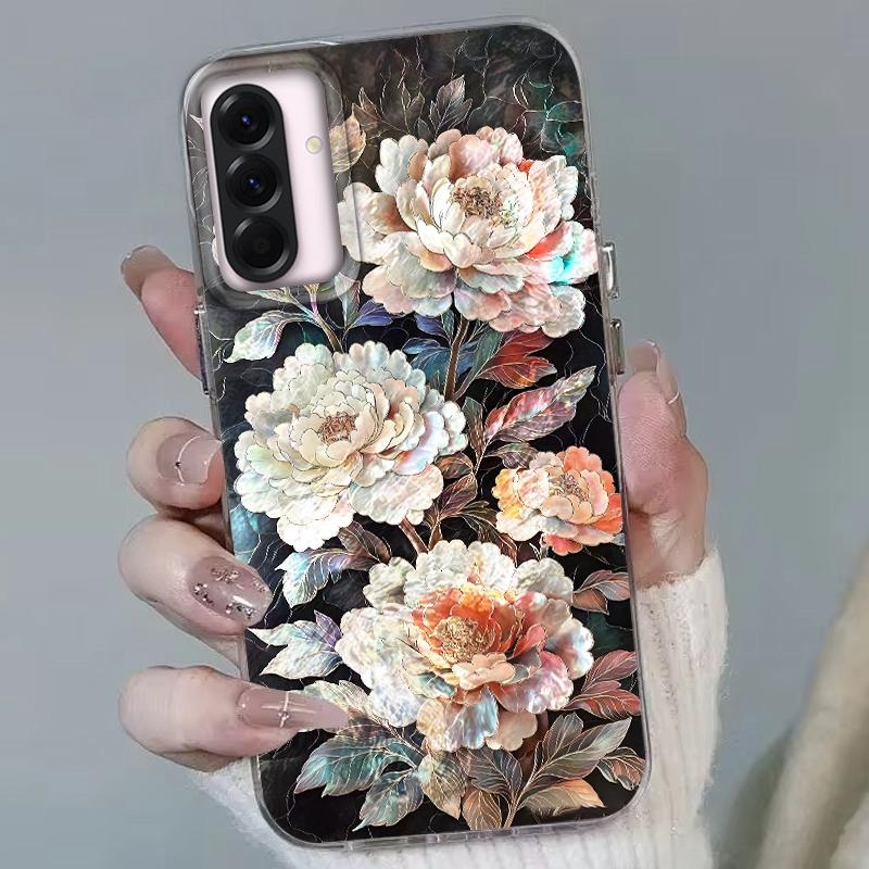 Luxury Flower Aesthetic Women Case For Samsung Galaxy A56 A16 A17 A26 A36 A06 A07 A55 A35 A25 A54 S24 S25 Ultra S22 S23 FE Cover