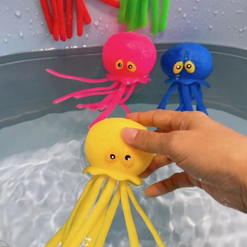 Baby Bath Toys Sponge Water Absorbing Octopus Squeezing Stress Relief Toys Summer Swimming Play Water Bath Toy for Children