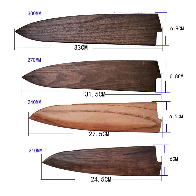 Professionell japansk kockknivslida för Gyuto/Santoku/Willagi-blad Skyddande träslida Förvaringsfodral för sushikockknivar