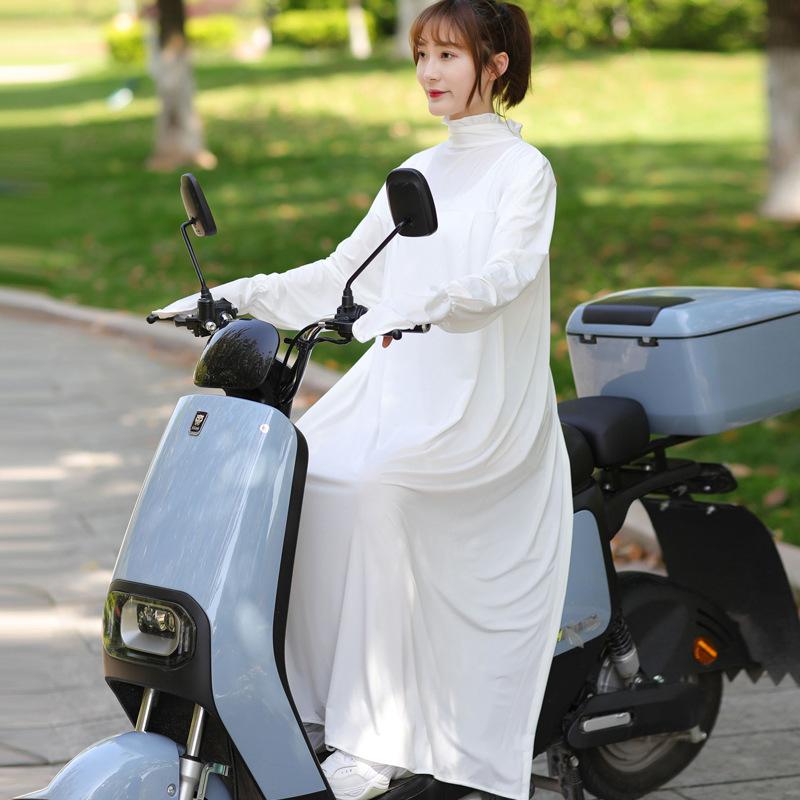 

Electric motorcycle sunscreen clothing women s spring summer long battery car outdoor cycling sunshade full body sunscreen clothing jacket one size fits all (45-75kg)