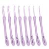 8-teiliges Häkelnadel-Set, Alumina-Nadel, Kunststoffgriff, Strickwerkzeuge, Haushaltswaren, Lila