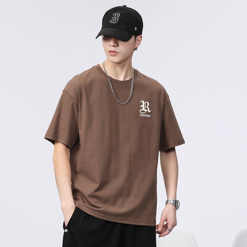 Round Neck Short-sleeved T-shirt for Boys In Summer Loose Knitted Cotton T-shirt Short Top