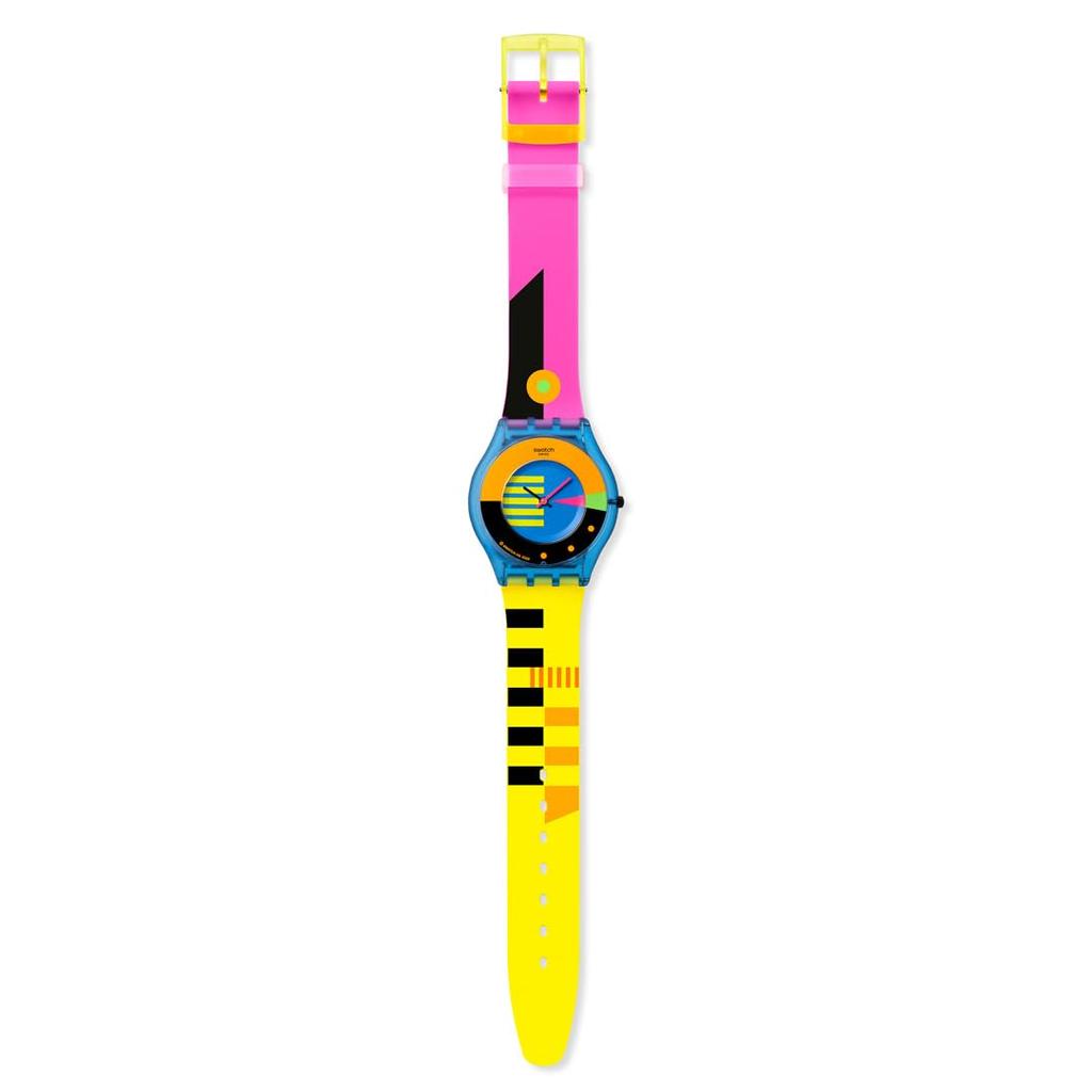 Swatch SKIN CLASSIC BIOSOURCED SWATCH NEON FLUMOTIONS Wristwatch, SS08S101, Unisex, Yellow