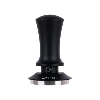 Watchget Espresso-Maschine Kaffee Kalibrierter Tamper mit 30lb Konstantdruckfeder und Flachem Kommerziellem Kaffeeausgabe Edelstahl Schwarz Tamper,