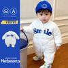 Infant SMILE Embroidery Fleece-Lined Jumpsuit - Cozy Autumn/Winter Romper for Boys/Girls