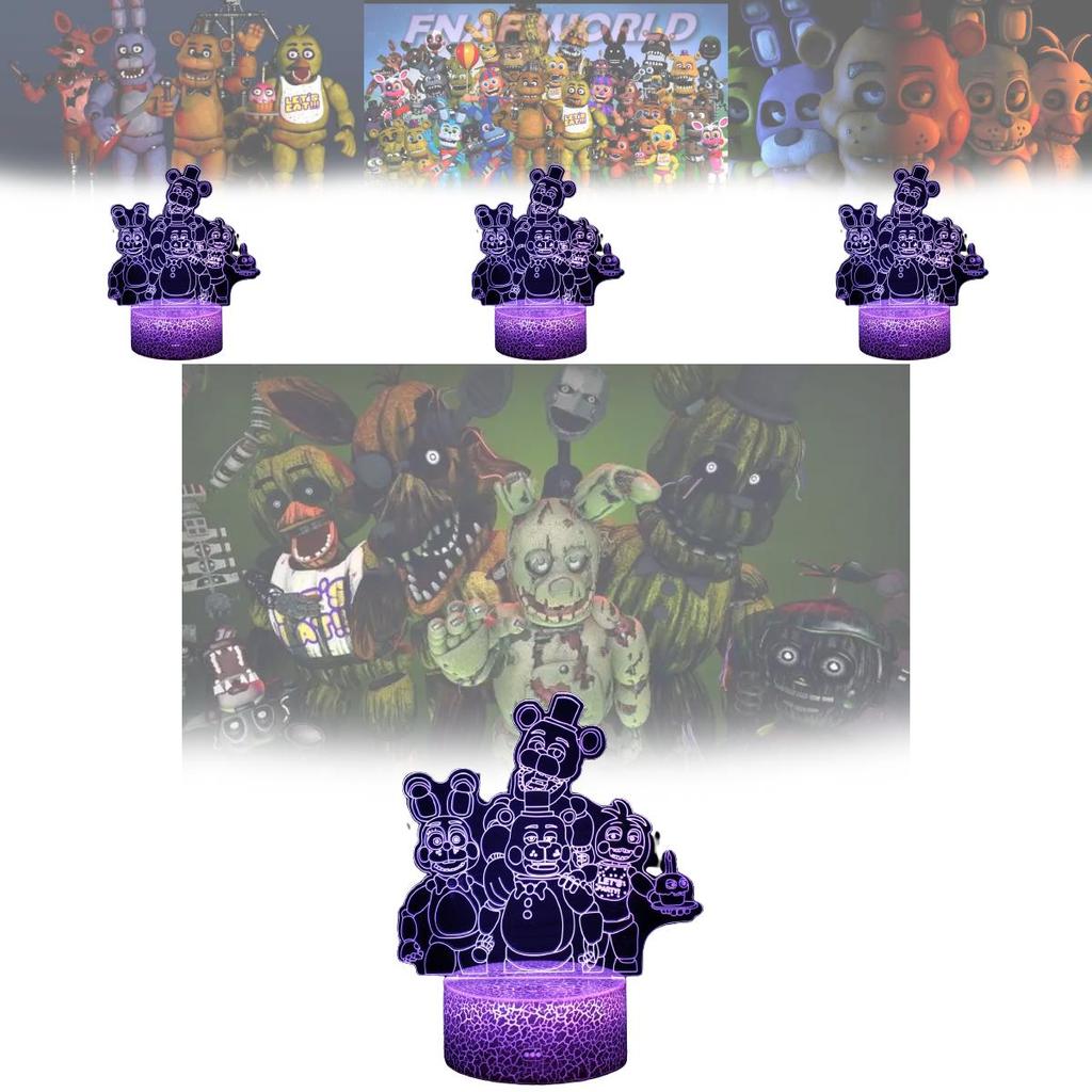 Luce Notturna a LED Animali Five Nights At Freddys con Telecomando per Decorazione Camera dei Bambini