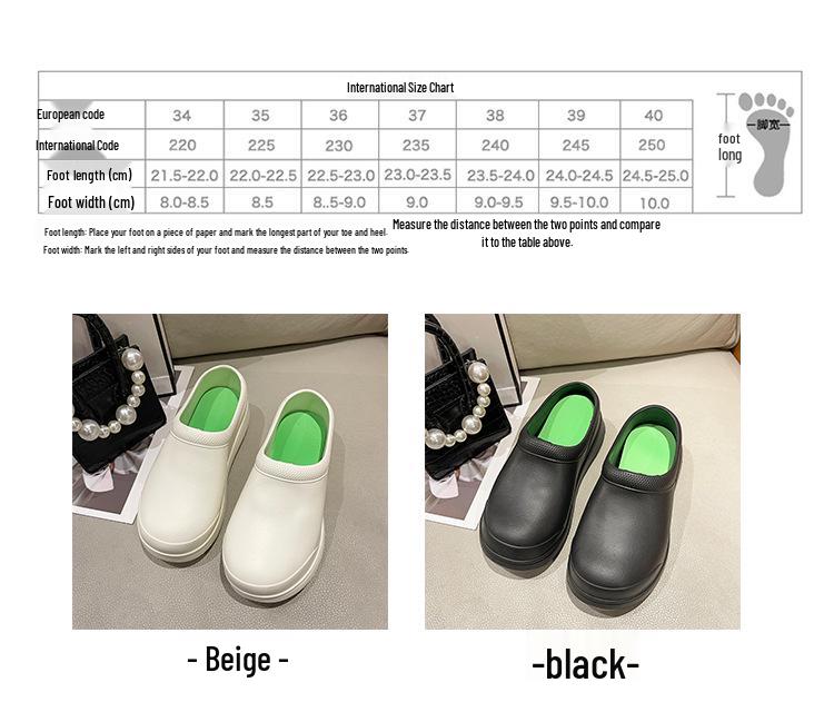 Men's Non-slip Waterproof Chef Shoes - Black Slip-on with Thick Sole