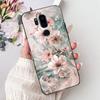 Para LG G7 ThinQ Funda Silicona Negra Gato Lindo Flores de Moda Trasera Pintada Genial Para LG G7ThinQ Funda de Teléfono LMG710EM