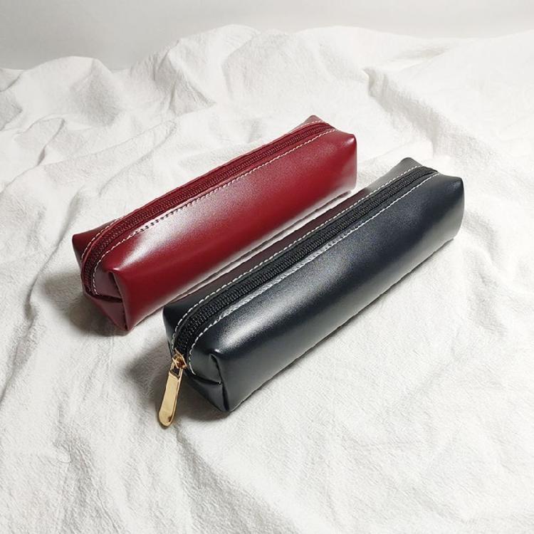 High Capacity PU Pen Pouch Reinforced Edges Modern Writing Tools Storage Bag Perfectly For Artists Students