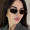 Vintage Sunglasses for Women Oversized Rimless Luxury Sunglasses Frameless Designer UV400 Sun Glasses  Gafas