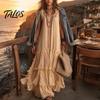 Talos Summer Ruffle Tiered Swing Dress for Women, Boho Beach Flowy Maxi Sundress, Sleeveless A-line Loose Long