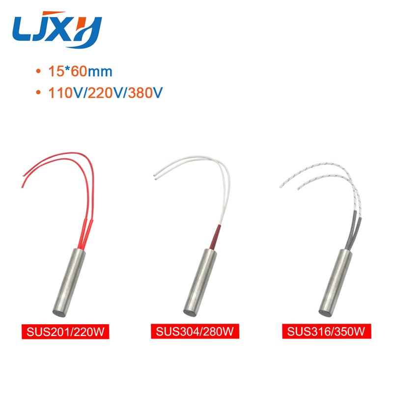 

LJXH 220V/110V/380V Cartridge Heater 220W/280W/350W Single-End Electric Heat Pipe Size 15mmx60mm/0.591x2.36 2pcs/lot 201SUS 220W 15x60mm