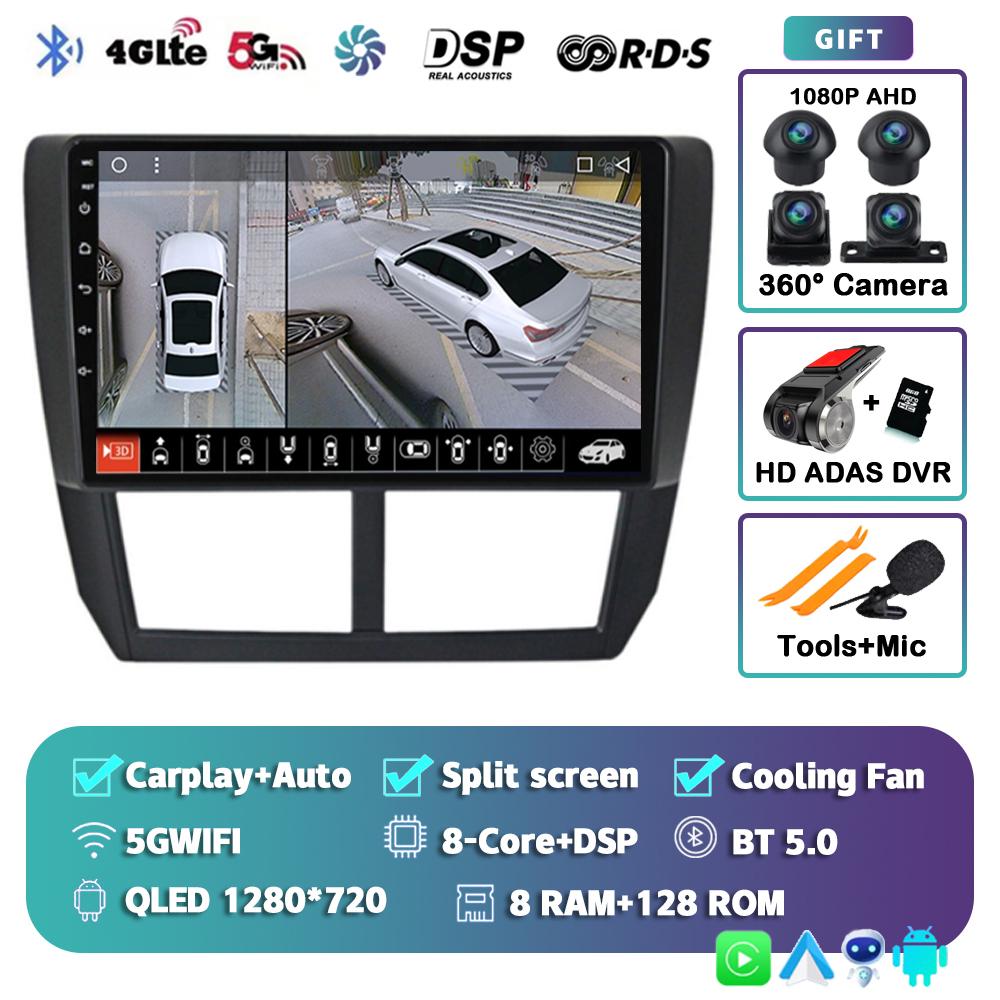 Android 14 Carplay Auto For Subaru Impreza GH GE 2007 2008 2009 2010 2011 Car Radio Multimedia Player Stereo Head Unit WiFi+4G