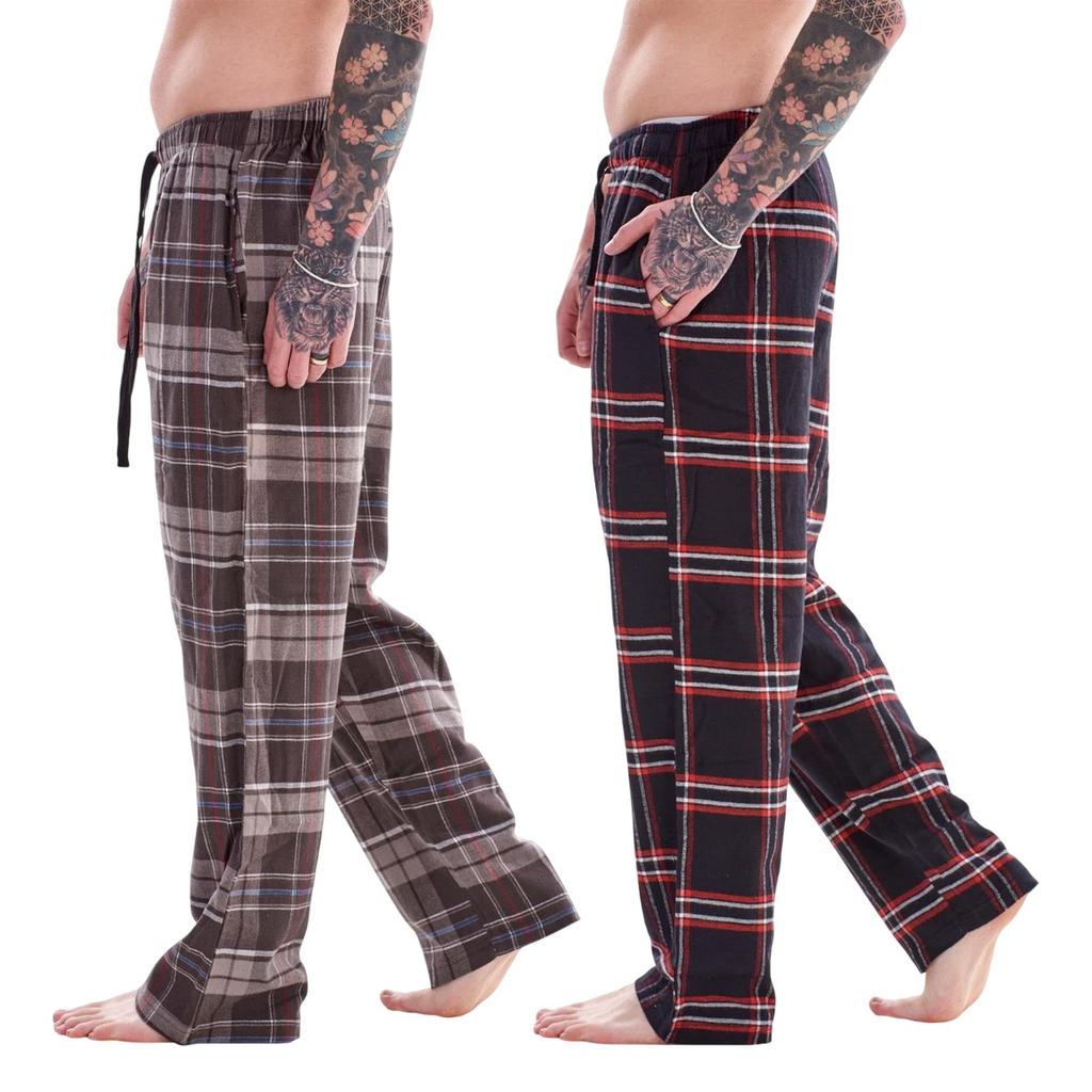 Keanu Men's Flannel Checked Lounge Pants (Pack of 2)