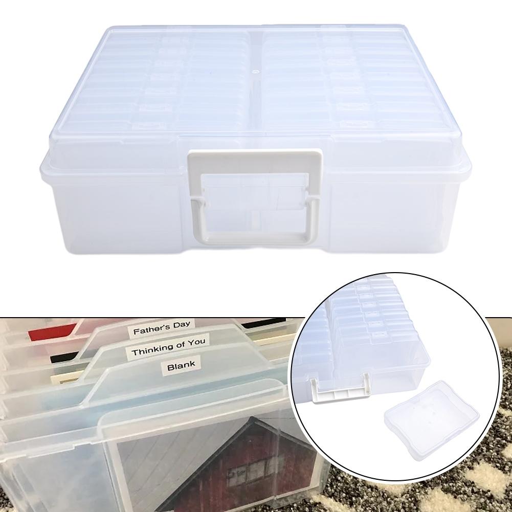 Wi/ Buckle Photo Storage Box Large Sorting Tool Transparent