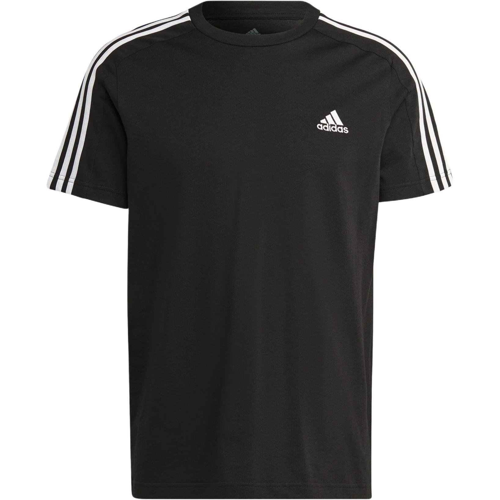 adidas Essentials Single 3-Stripes T-shirt Asia Sizing Black Men s IC9334 XXL