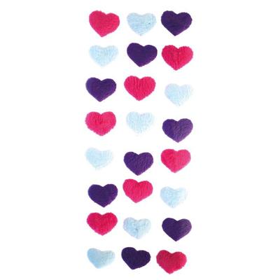 MégaCréa DIY - Fluffy Heart Sticker 1.8 X 1.5 Cm X 24 Pieces