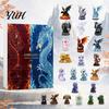 Collectible Dragon Figures Advent Calendar, 2D Christmas Countdown Box with Calendar Acrylic Pendants, Festive Tree Hanging Decor, Holiday Gift Set