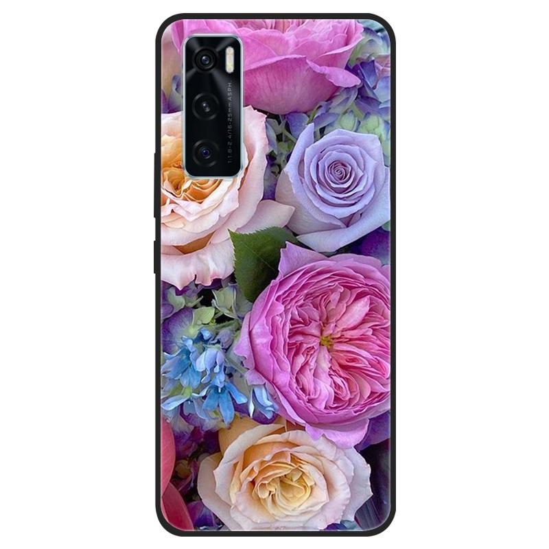 For Vivo V20 SE Case V20SE Silicone Cat Painted Soft Black Cover for VivoV20 V20SE V2022 V2023 Cover TPU Coque Protective Capa