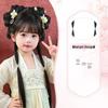 Girls' Hanfu Wig: Ancient Headdress, Children's Bun Bow Updo