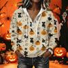 Women's Long Sleeve Halloween Print Pullover Hoodie Sweatshirt with