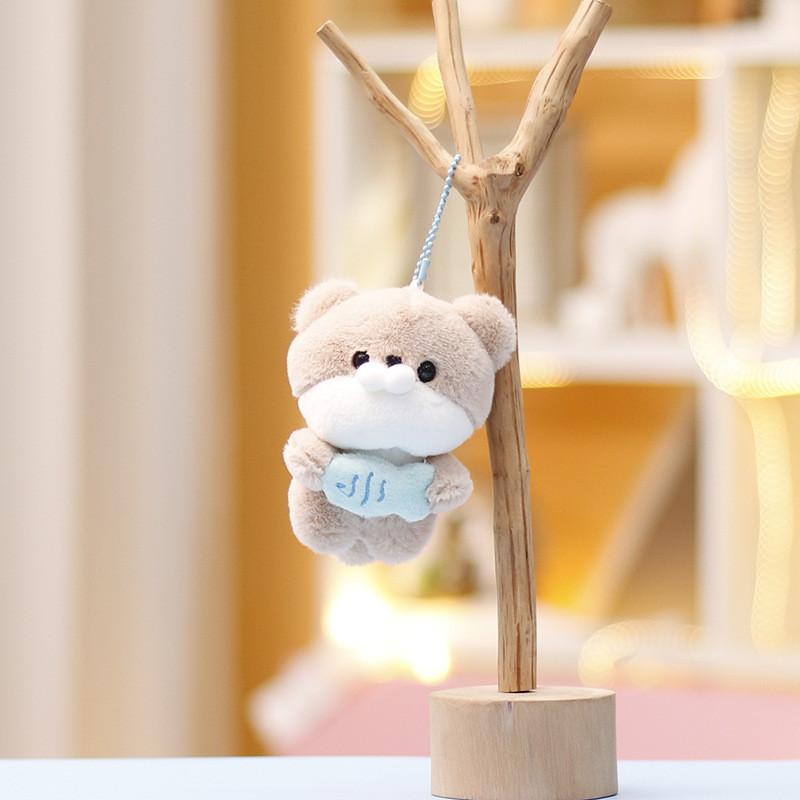 Panda Keychain Rabbit Cute Cartoon Girl Backpack Decorative Pendant Doll Plush