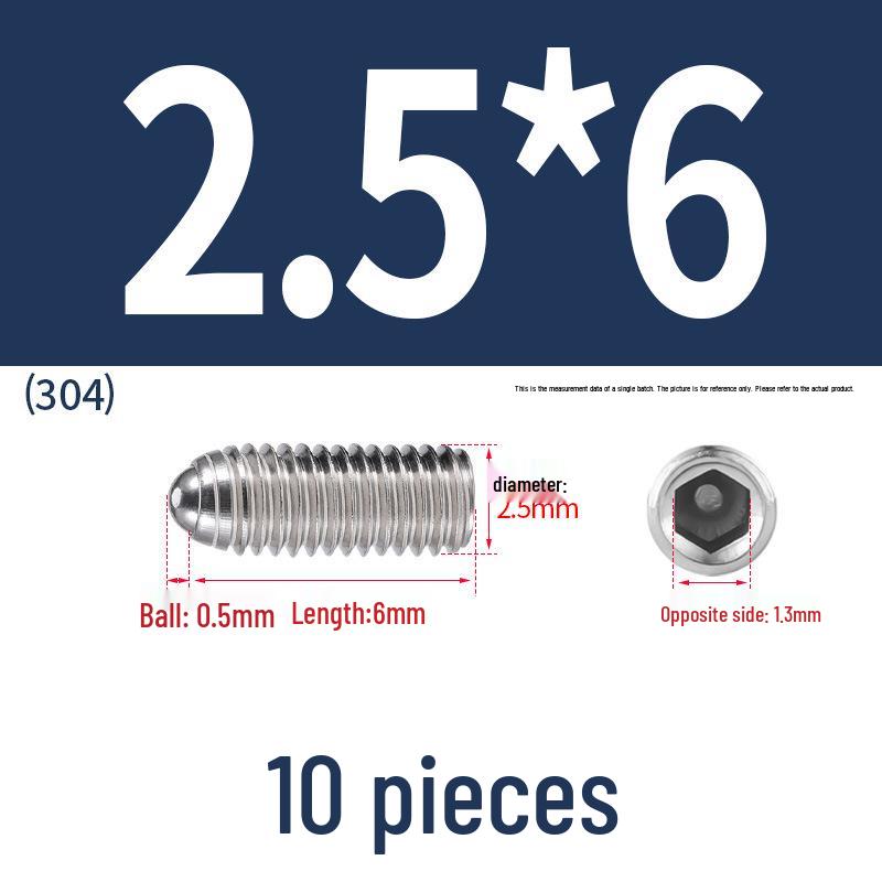 Stainless Steel Ball Plunger Set: M2.5-M16 Ball Screw Positioning Spring Plunger