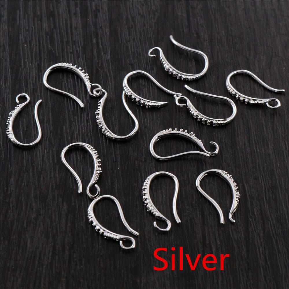 17x10mm 20pcs Silver Gold Rhodium Plated Earring Findings Earrings Clasps Hooks Fittings DIY Jewelry Making Accessories Earwire