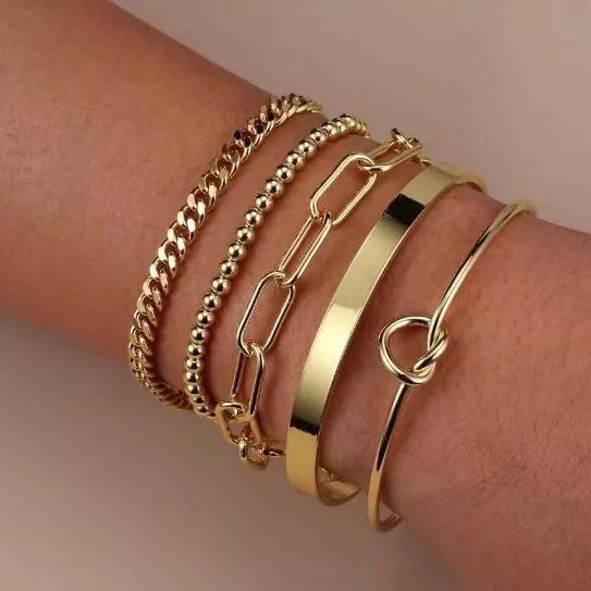 Stainless Jewelry Fashion Minimalist Premium Stainless Steel With PVD 18K Gold Plating Waterproof Antitarnish Beads Bracelet