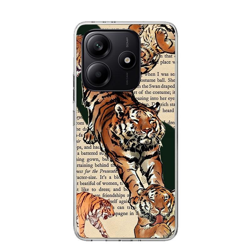 

Superior Tiger Pattern Art Phone Case For Xiaomi Redmi Note 15 14 13 12S 12 Pro Plus 11S 11E 11 11T 10S 10 Art Soft Pattern Cove Note 12 Pro Plus