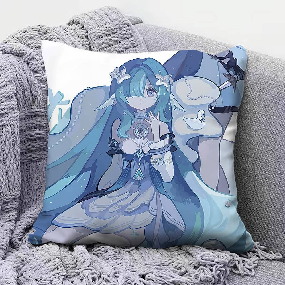 Vodyanitsa  Genshin Impact   Pillow Covers Home Sofa Cushion Covers and Aecorative Custom
