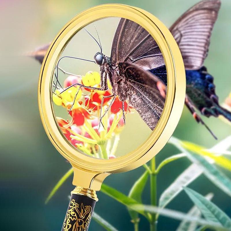 1 Piece 60/70/80mm Magnifying Glass 6X 7X 8X Handheld Magnifier With Handle For Home Learning Reading And Fault Finding