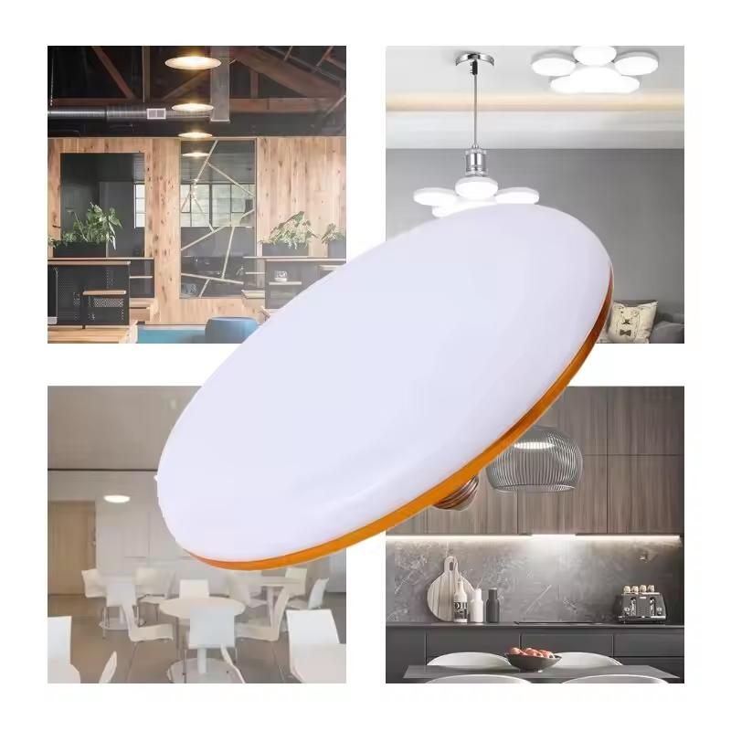 LED Bulb AC 220v E27 Base Household Energy Saving Lamp 30W Indoor Lighting Flying Saucer Light 6500k Ceiling Lamp Garage Light
