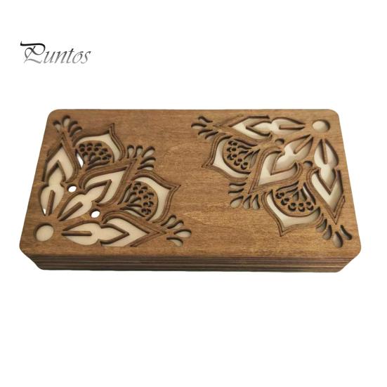 

Органайзер для хранения бусин, деревянный ящик для хранения с крышкой, многоярусный лоток для сортировки бусин, органайзер для принадлежностей для работы с бисером для любителей рукоделия S