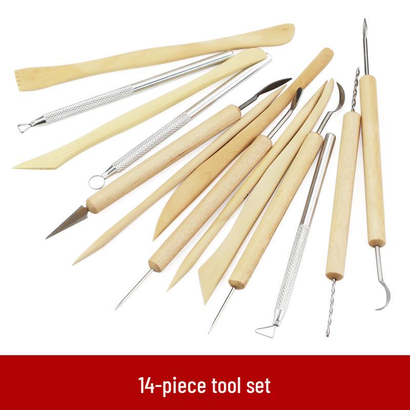 Zestaw narzędzi do rzeźbienia w glinie—Glinka olejowa, plastikowe nożyki do figurek DIY z gliny polimerowej i rzeźbienia w ceramice