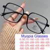 TR90 Large Square Nearsight Glasses Women Men Fashion Oversized Myopia Eyewear Optical Prescription Eyeglasses Black Matte Frame