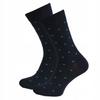 Black Cotton Socks with Green Polka Dots Men's Long 44-46