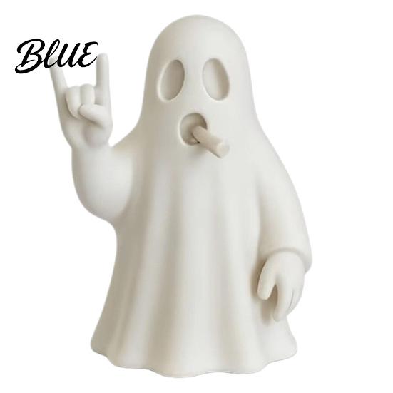 Figura Fantasma in Materiale PLA Statuetta Roccia Stampata in 3D Statua con Gesto della Mano Cool Statua Opaca Decorazione da Scrivania Bianca per Camera da Letto Studio di Gioco Regalo di Halloween
