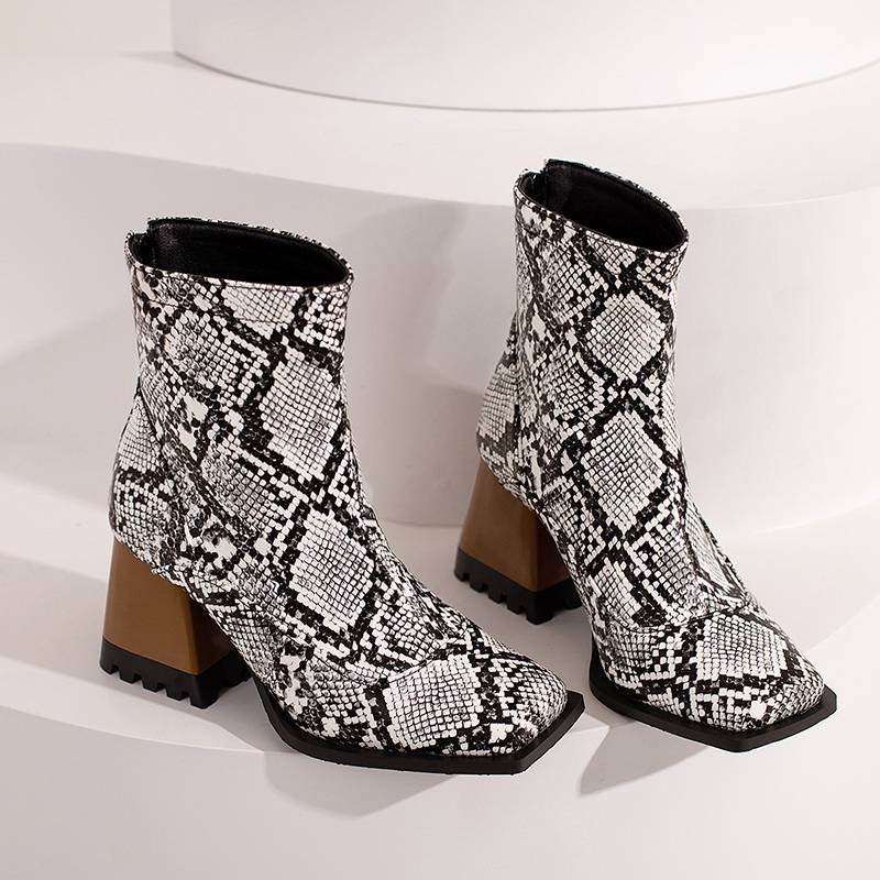 Krazing Pot Polyurethan Herbst Winter Schuhe 47 Größe 48 Chelsea Boots Stein Metallknopf Quadratische Zehe Reißverschluss Warm halten Stiefeletten