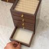 3/5 Layers Wooden Walnut Grain Jewelry Box Large Capacity Desktop Storage Case  Makeup Desktop