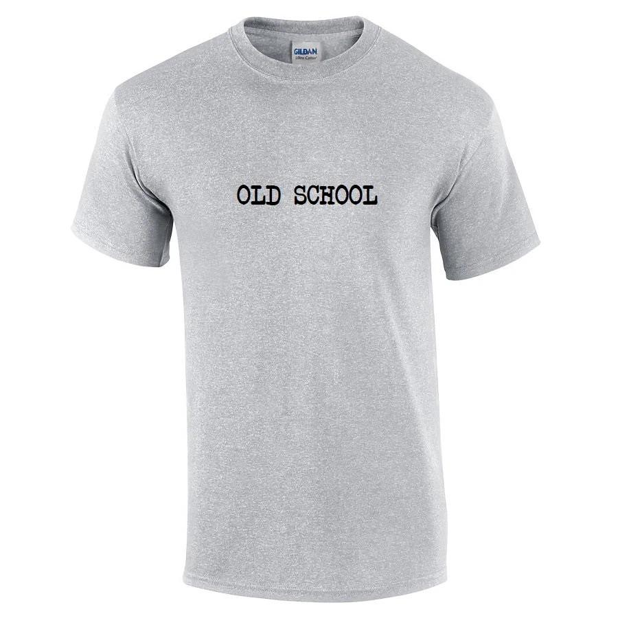 

Old School T-Shirt Vintage Sport Gray Black Typewriter Style Tee Shirt S-5XL 3XL