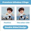 2026 World Cup USA Canada Mexico Boys Sports Static Cling Stickers, Soccer Elements No Trace Decals for Window Storefront Decoration