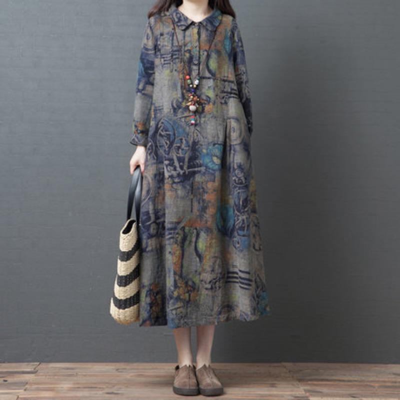 

Свободная блузка с длинным рукавом для женщин больших размеров 2XL синий