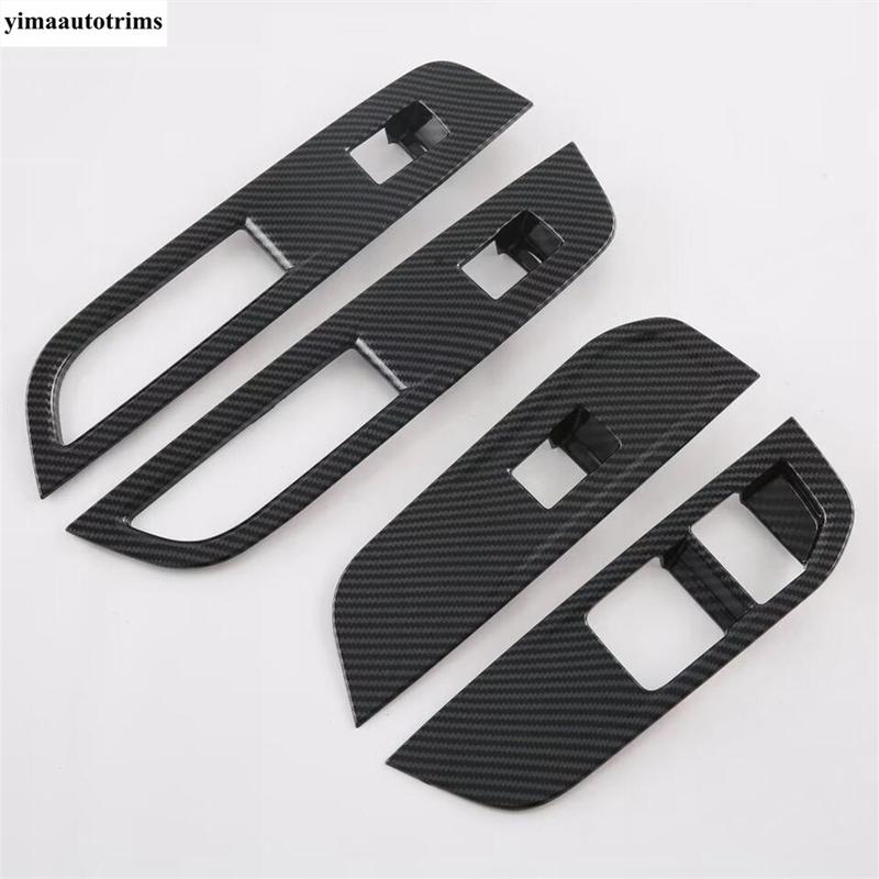 Car Inner Door Armrest Window Lift Button Control Panel Cover Trim For MG 4 EV  2024 ABS Carbon Fiber Interior Accessories