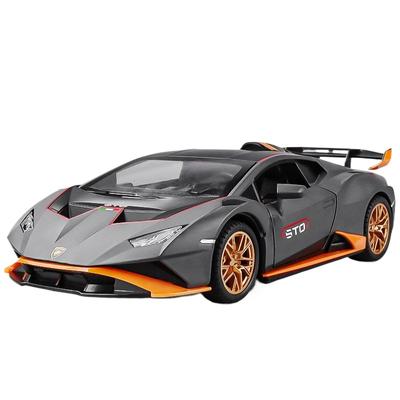 1/24 Slitina Lamborghini Huracan STO Superauto Kovový Odlévaný Model Auta Vozidla Natahovací Zvuk a Světlo pro Děti Chlapecké Hračky Dárek Kolekce