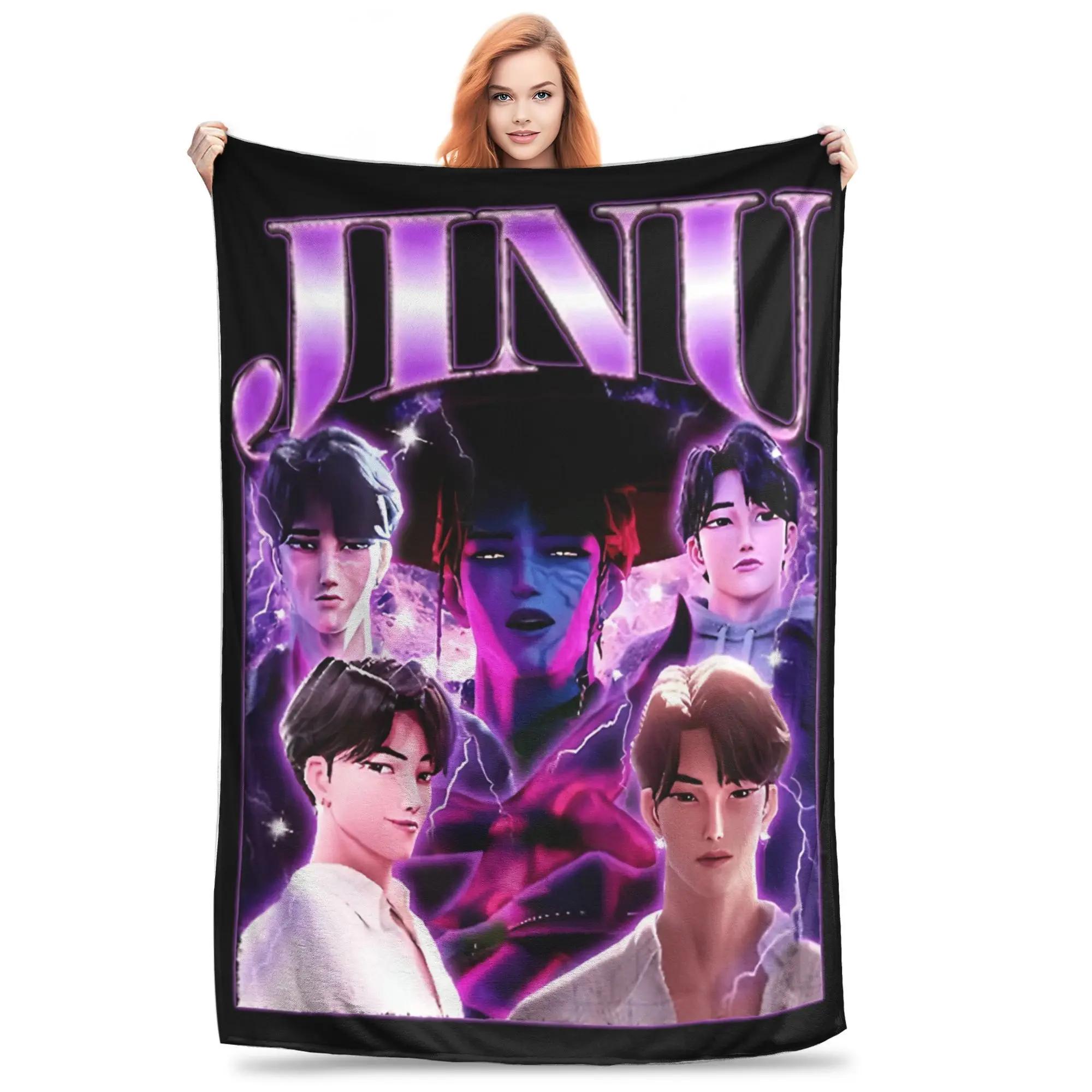 

Saja Boys Kpop Demon Hunters Blankets Fleece Autumn/Winter Jinu Super Warm Throw Blankets for Bedding Travel Plush Thin Quilt 30x40in